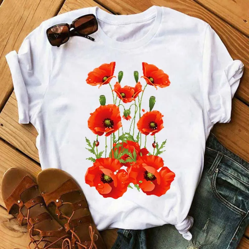 

T Shirt For Women 2021 Vogue Printed Casual Harajuku Tee Shirts Summer Short Sleeve Woman Tops Female Tshirt Camiseta Mujer