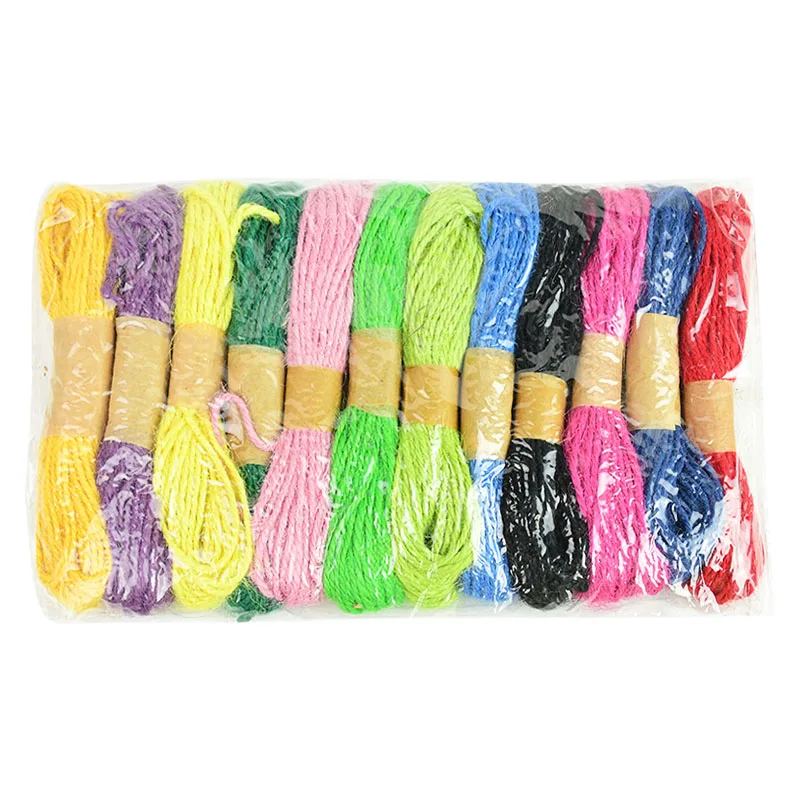 

12pcs 10meter Colorful Jute Twine Burlap String Hemp Rope For Party Wedding Gift Wrapping Cords Thread DIY Florists Craft Decor