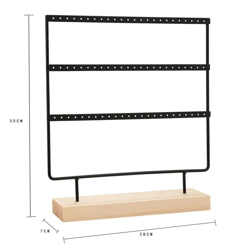 

Earring Stand Display Rack 3-Tier Ear Stud Holder 72 Holes with Base