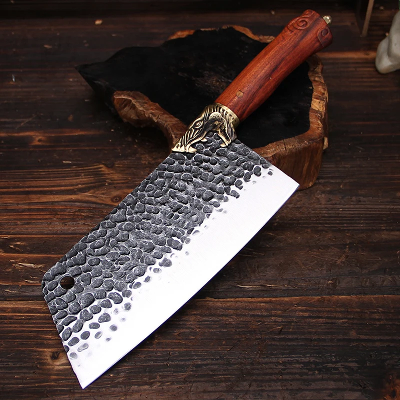 

8-дюймовый китайский шеф-нож ручной работы из кованой стали Longquan кухонный нож для нарезки мясника китайские ножи для резки овощей мяса