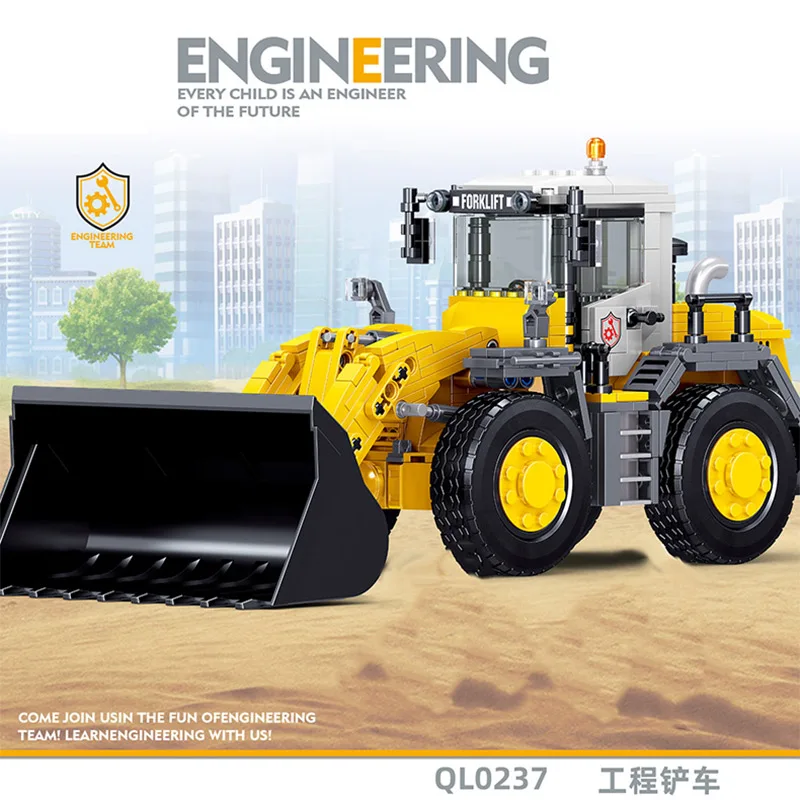 

Creative Engineering Bulldozer Crane Dump Truck Building Blocks City Construction Vehicle Car Toy For Children Kids Gift
