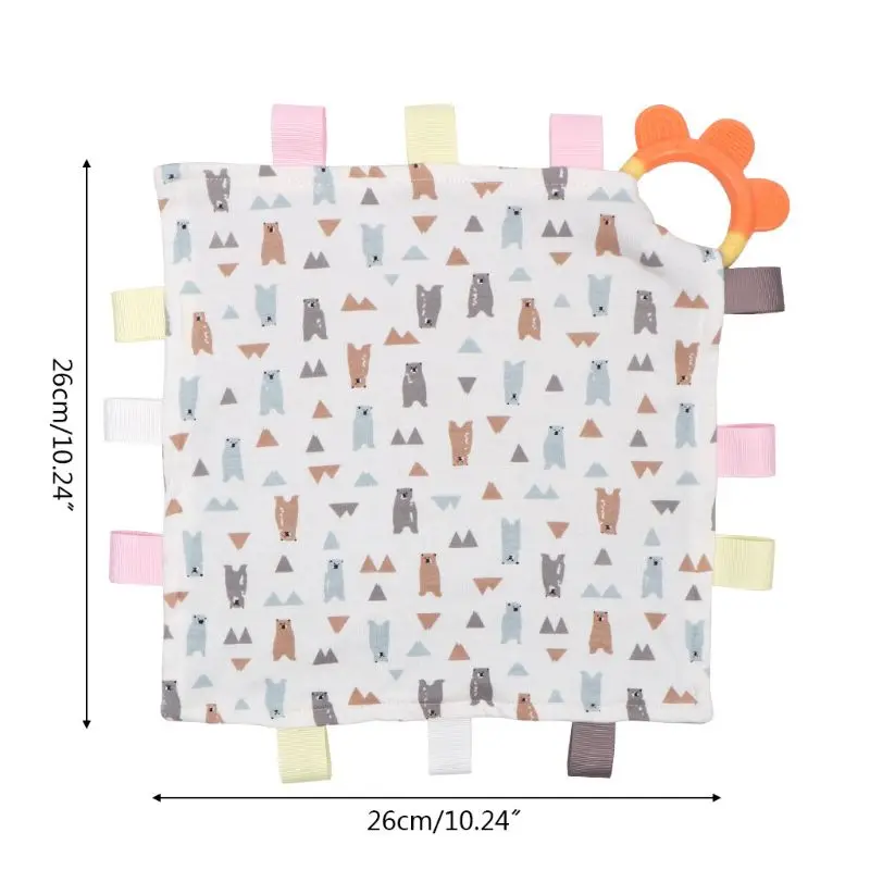 

Newborn Appease Towel Baby Soothing Comforter Blanket with Soft Teether Toy