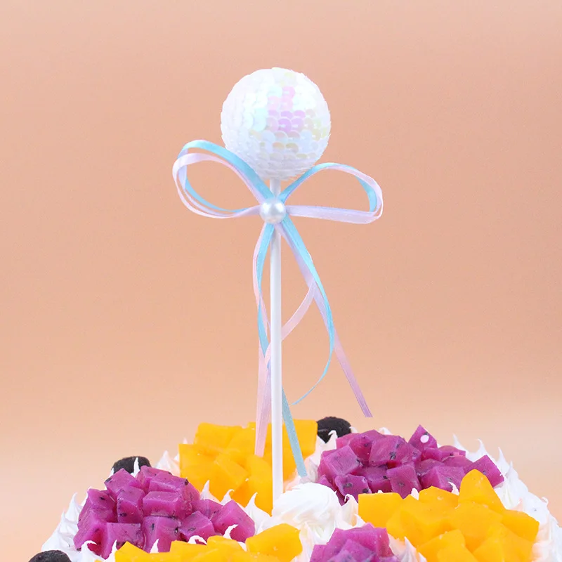 Воздушный шар топпер для торта украшение с бумажной соломинкой лента блестки
