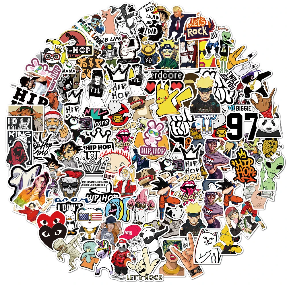 

10/30/50/100PCS Rock Hip hop Graffiti Stickers DIY Skateboard Fridge Guitar Laptop Luggage Cool Waterproof Decals Sticker Kids
