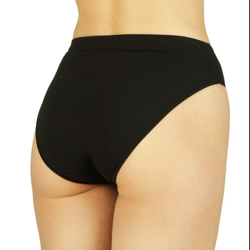 Новинка женское нижнее белье хлопковые трусики с высокими штанинами черного