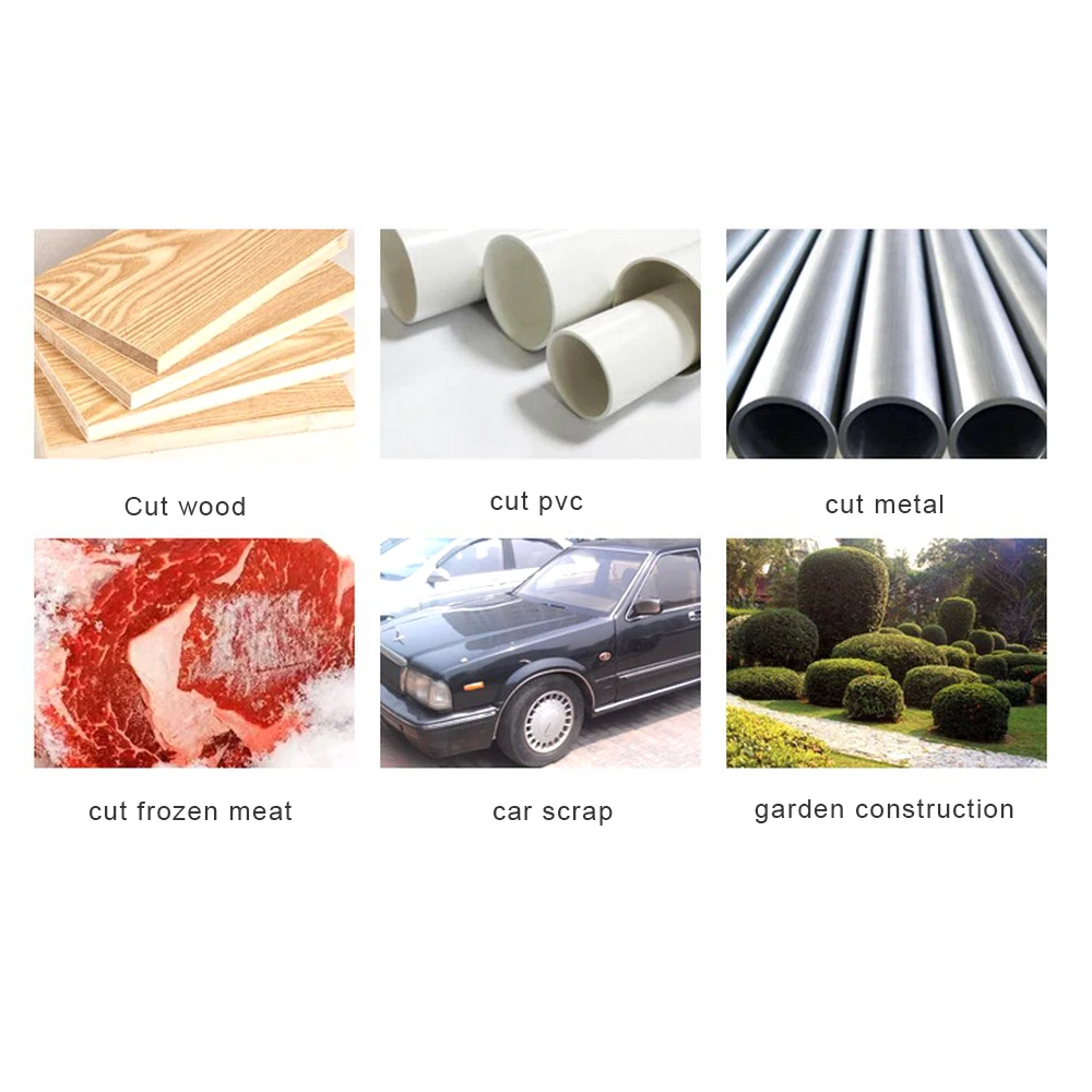 

Cordless Reciprocating Saw Chainsaw Metal Woodworking Cutting Machine with 2 Battery 4 Saw Blades Tools American Gauge Plug