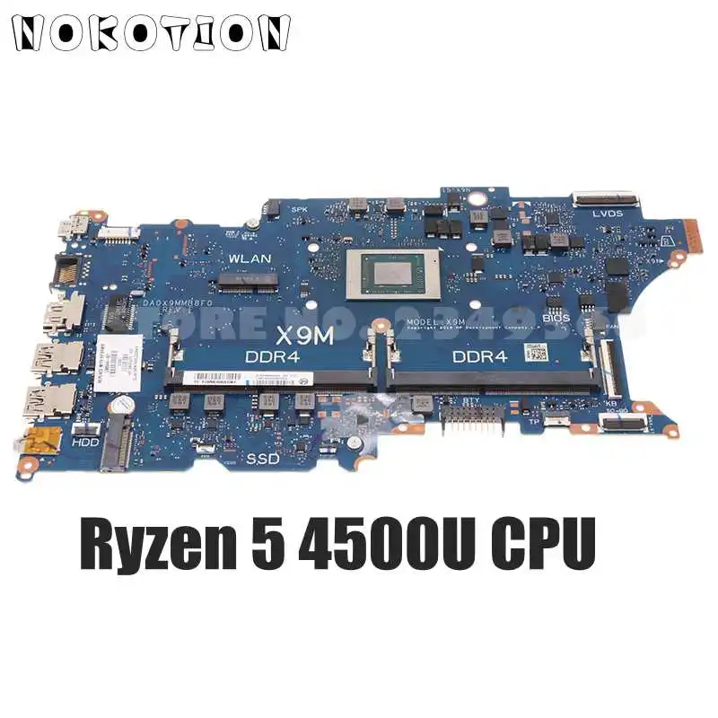 

NOKOTION L98554-601 L98554-001 DA0X9MMB8F0 For HP Probook 455 G7 Laptop Motherboard Ryzen 5 4500U CPU DDR4