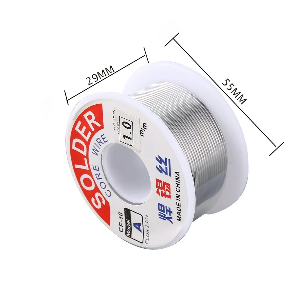 1.0mm 2% Flux Tin Lead Rosin Roll Core Silver Solder Wire Welding Soldering Repairing Tool Reel Melt Kit Electric Melting