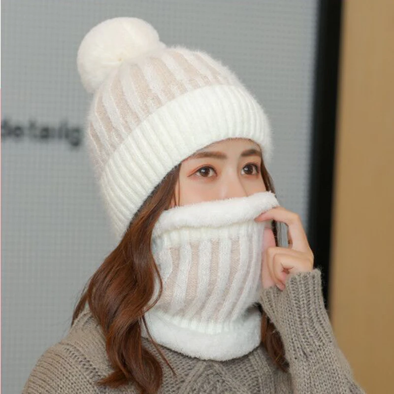 Женская Теплая Шапка бини зимние шапки для верховой езды зимняя женская вязаная