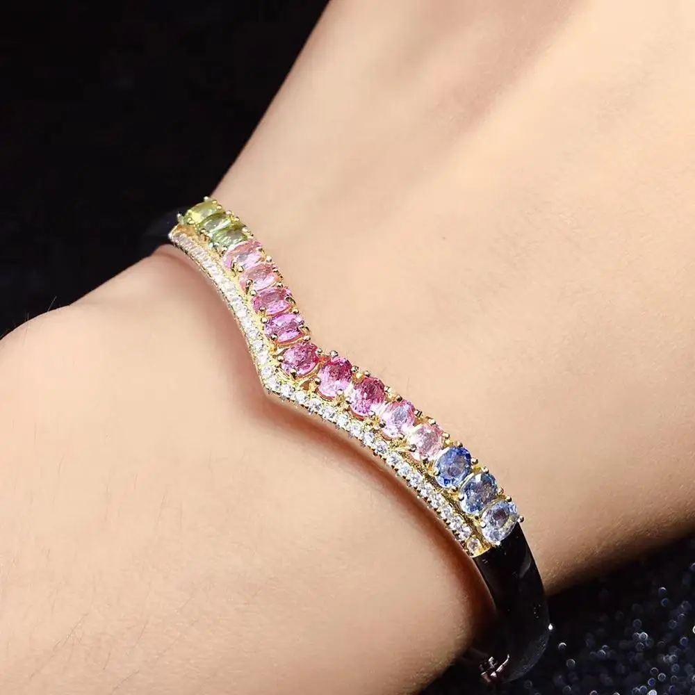 100% стихийных бедствий и реальные Сапфировый Браслет 925 пробы серебряные серьги