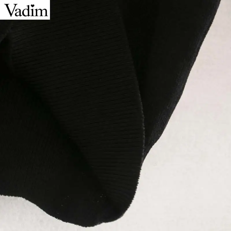 Женское элегантное платье vadim трикотажные тонкие свитера из кусков с рюшами и