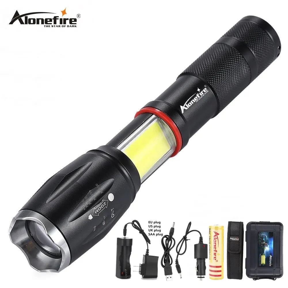 AloneFire G701 COB фонарик 5000lm CREE XML T6 светодиодный алюминиевый водонепроницаемый зум