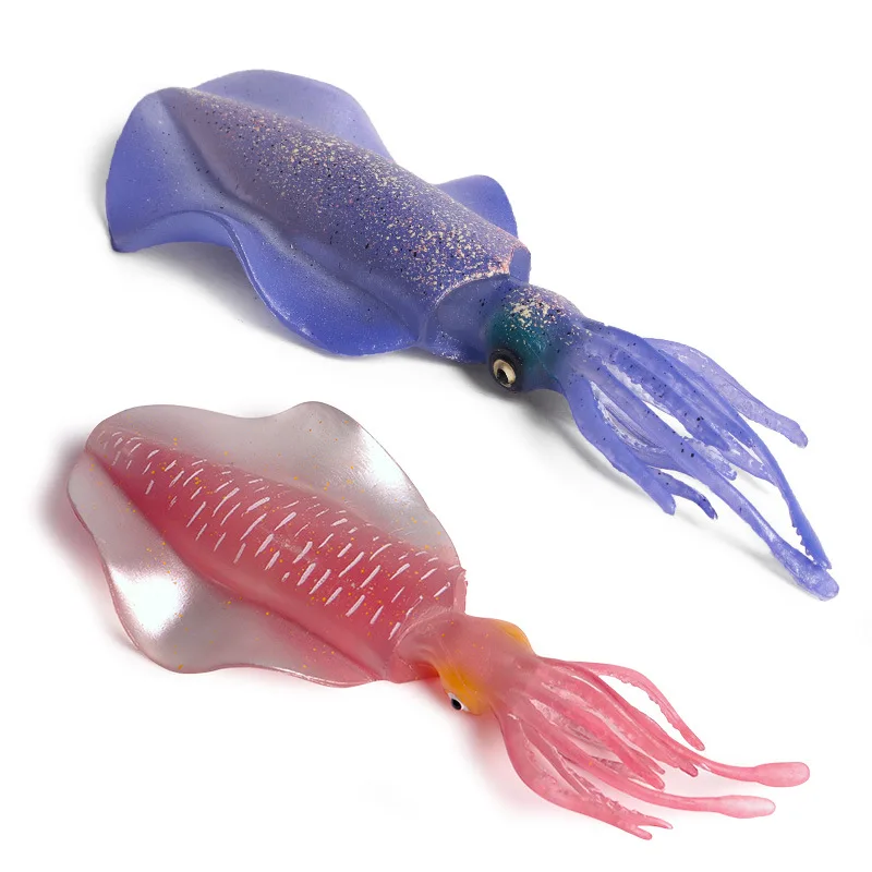 

Simulation Animal Purple/Red Squid Animal Figure Collectible Toys Sea Animal Action Figures Kids Plastic Cement Toys