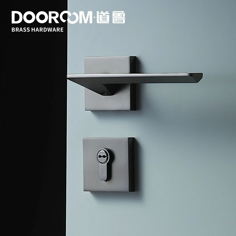 Dooroom латунный дверной рычаг, набор, бесшумный современный светильник, роскошный серый белый двойной деревянный дверной замок для спальни, ванной комнаты, раздельная ручка-манекен