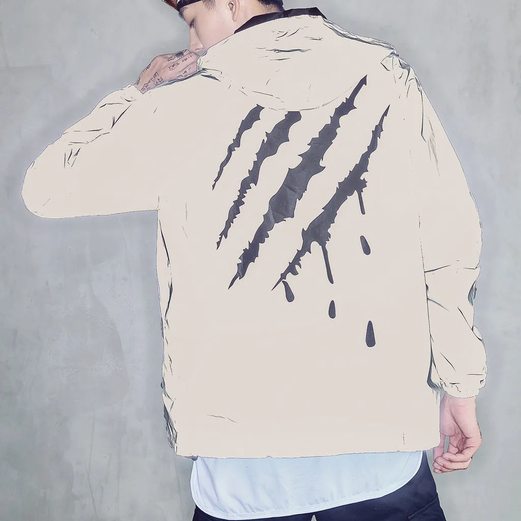 Модные светоотражающие куртки Feitong с принтом 2019 уличная одежда в стиле харадзюку