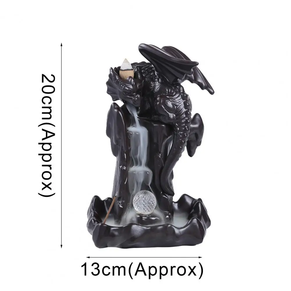 

Incense Burner Decorative Attractive Ceramics LED Nordic Pterosaurs Holder Censer Tower for Daily Used