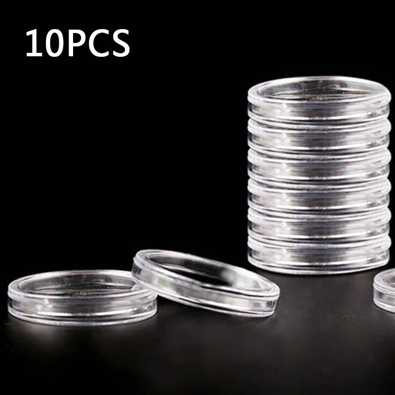

10/100Pcs 40mm Transparent Plastic Coin Holder Coin Collecting Box Case for Coins Storage Capsules Protection Boxes Container