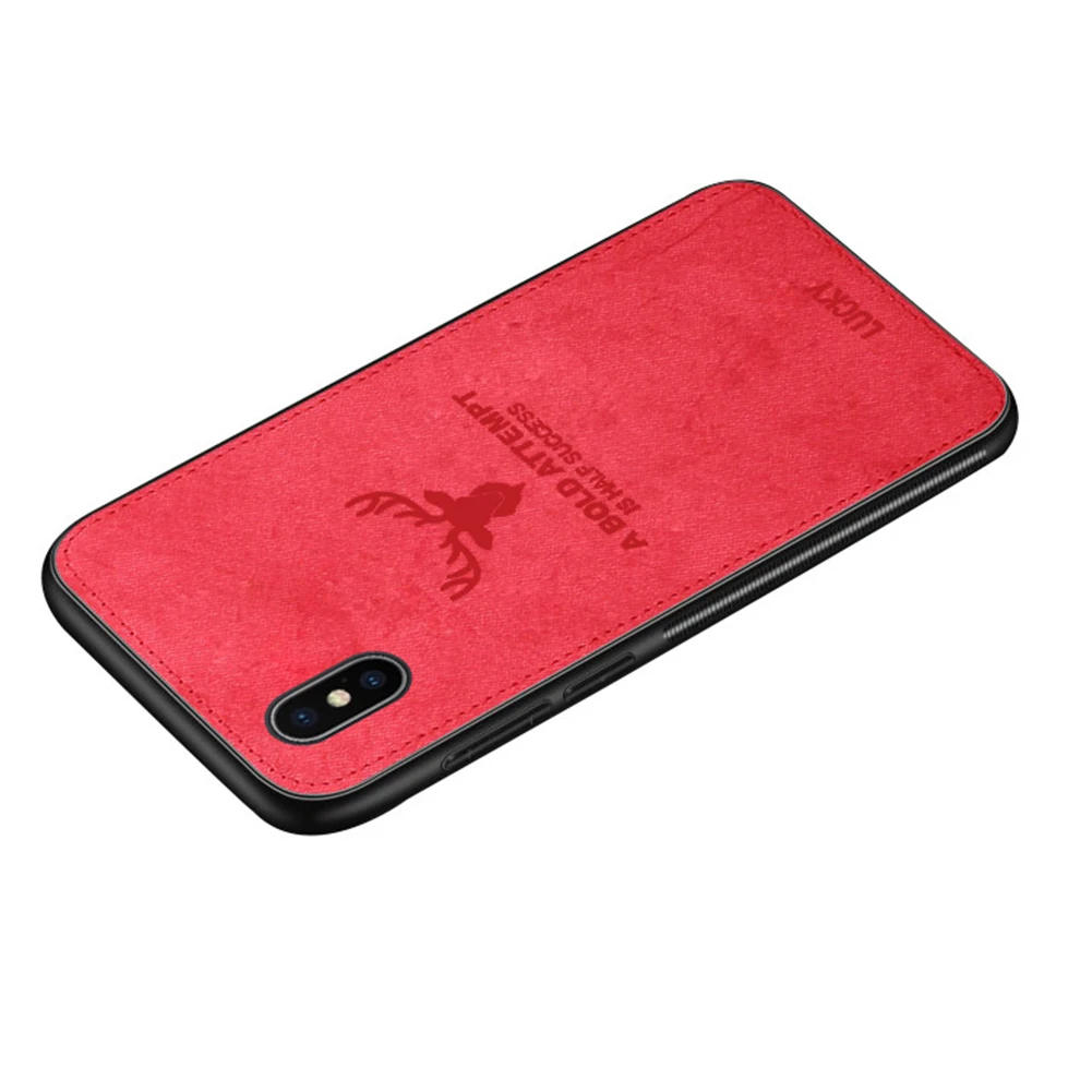 Red Автомобильный Магнитный тканевый чехол для iPhone 11 Pro Max X XS XR 8 с рисунком оленя, встроенный Магнит, мягкий ТПУ противоударный чехол для huawei mate 30 Pro - Цвет: Red