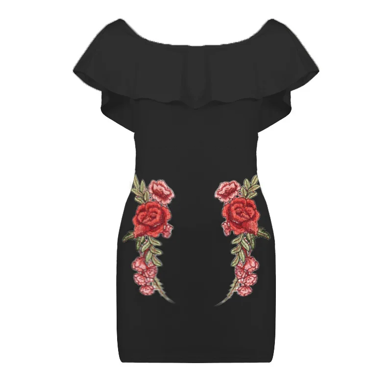 Летнее милое мини платье с вышитыми бабочками открытой спиной воротником