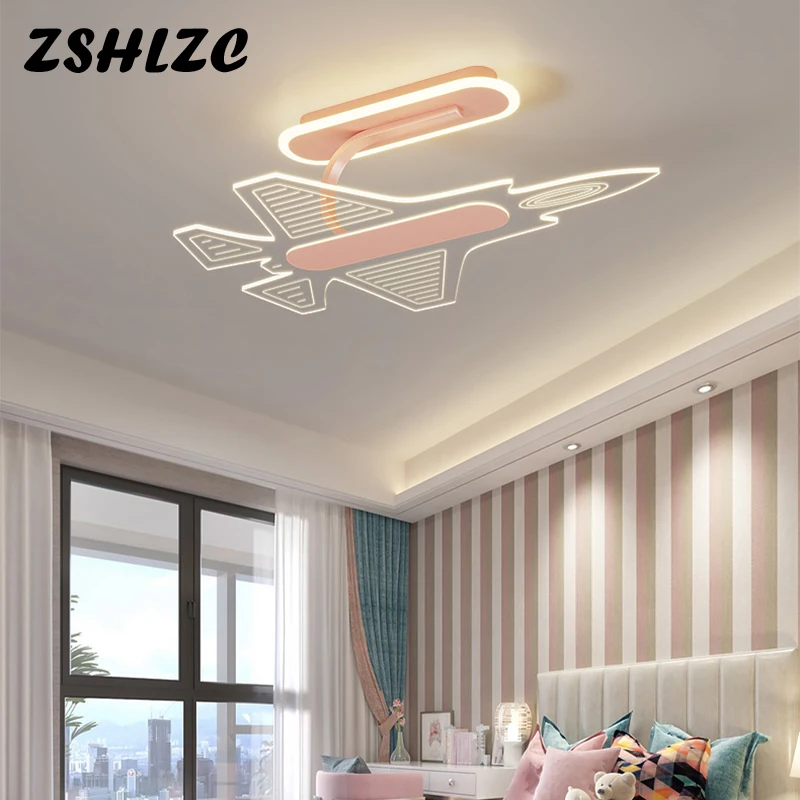 

LED Airplane Chandeliers Children Light for Children's Room Bedroom Study Room Kids Room Lamp Living Room Gold Pink Blue Fixture