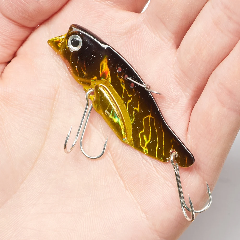 

14g Artificial Fishing Lure Metal Hard Bait Spoon Vib Painting Jig Wobbler Diving Swivel Bait Fishing Lure Vibration Pike Tackle