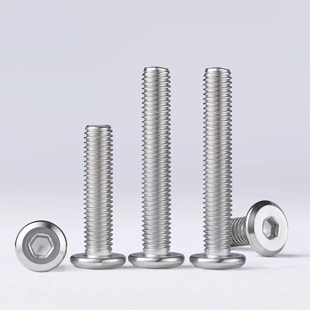 

Шурупы для мебели из нержавеющей стали, болты с шестигранной головкой, плоские, круглые, шестигранные, металлические винты, фурнитура, аксес...