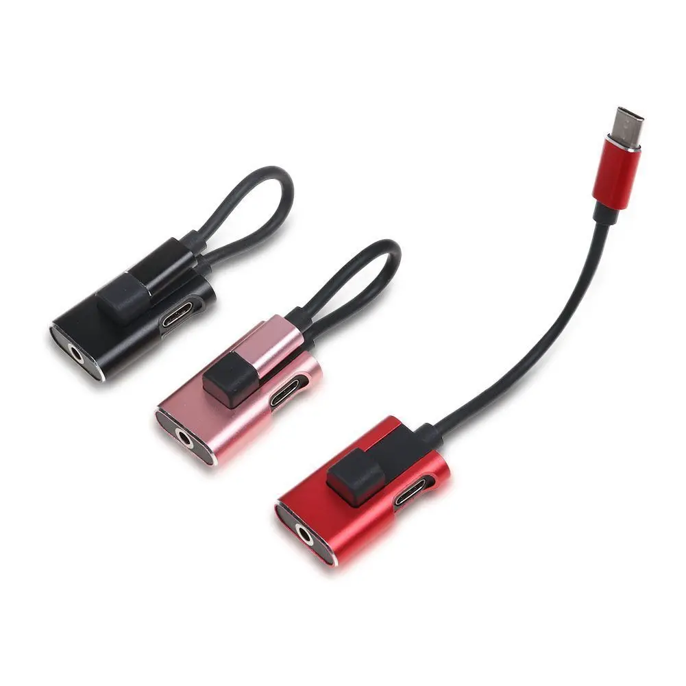 

New 2 In 1 USB Type C To 3.5mm Earphone Jack Adapter Fo Cable Headphone Charger Charging USB-C Converter