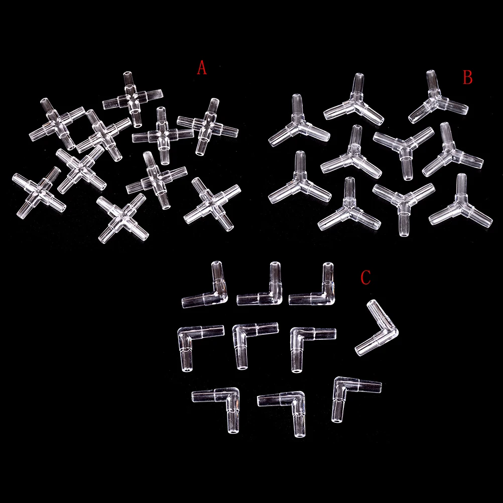 

10Pcs Clear Y-shaped 2 Way 3 Way 4 Way Connector Air Valves Oxygen Aquarium Fish Tank Tubing