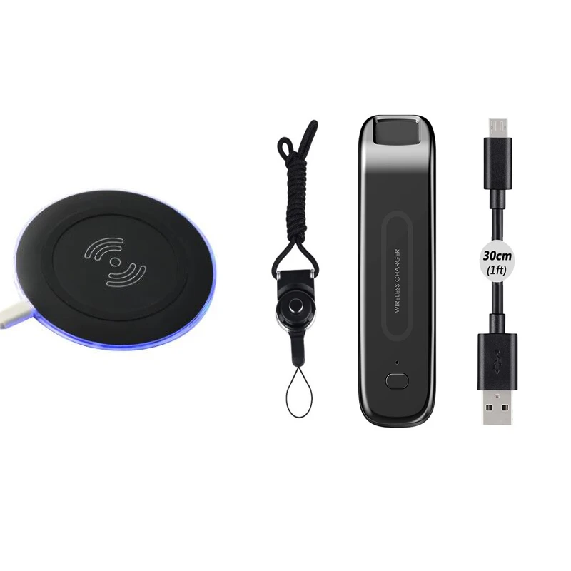 Latest battery box Wireless Charger For JUUL With lanyard Anti-lost Wireless Charging Accessories - Color: Black