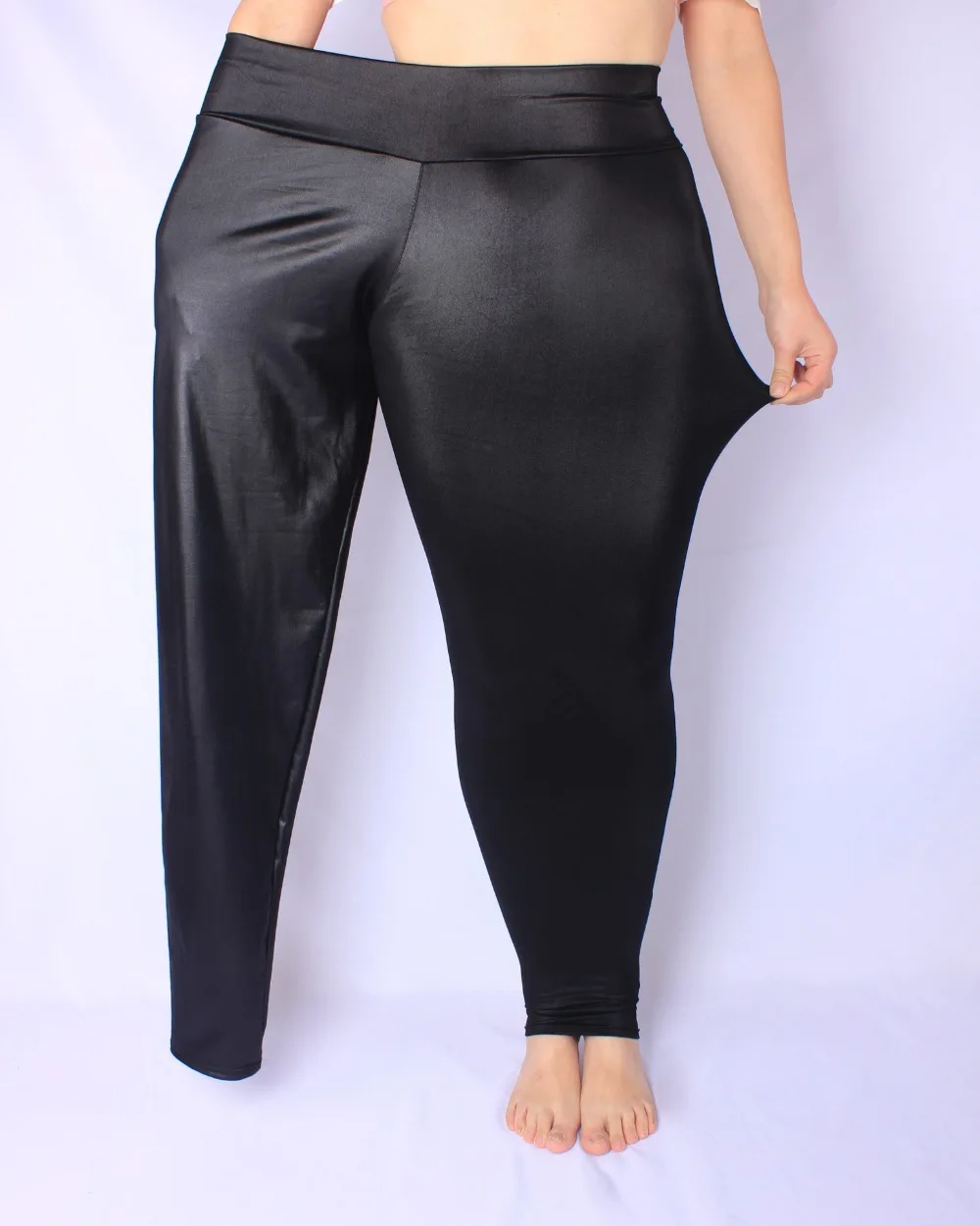 2020 Hot Women Sexy Leggings Black Hip Wet Look Faux Leather Plus Size Couro do falso XXXXXL Summer Pants | Женская одежда