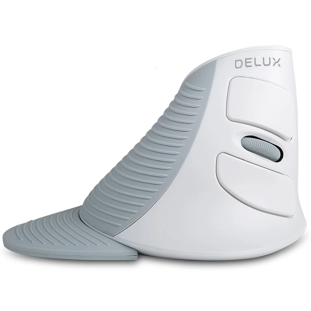 Delux беспроводная Вертикальная мышь эргономичная 2,4G 800-1200-1600 dpi Регулируемая M618 6D Оптическая Вертикальная мышь со съемной подставкой для рук