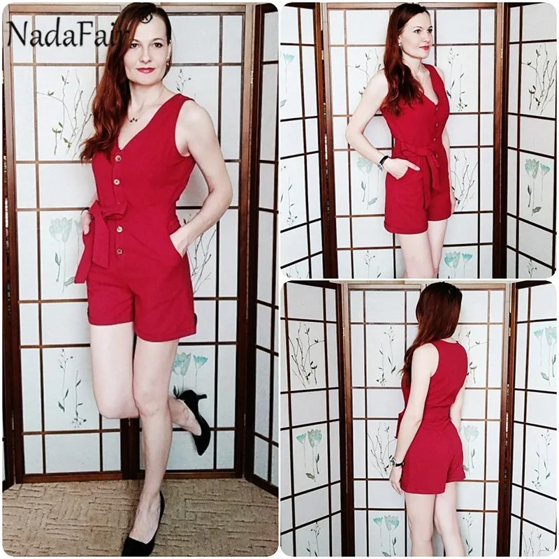 Женский Повседневный Комбинезон Nadafair розовый/черный однотонный комбинезон с
