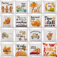 dropshipping cartoon series pumpkin maple leaf printed cushion cover home decor pillow cover thanksgiving day pillowcases 4545