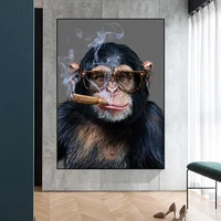 abstract smoking monkey and gorilla canvas painting posters and prints street art animals wall art pictures for living room