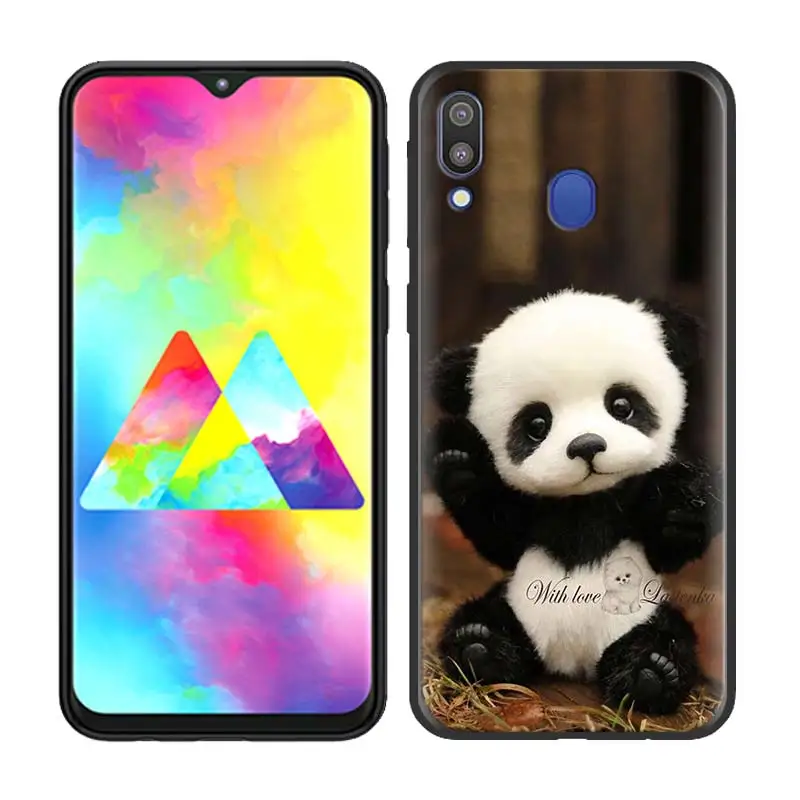 Супер милый чехол с пандой для Samsung Galaxy A50 A70 A70s A50s A80 A40 A30 A20e A20s A10e A10 черный мягкий