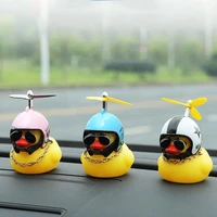 car ornament duck with helmet broken wind small yellow duck road bike motor helmet riding cycling bicycle accessories