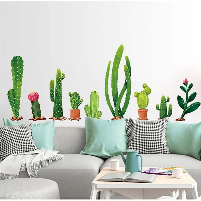 Кактус настенные наклейки для детей обои на стену домашний декор Детская