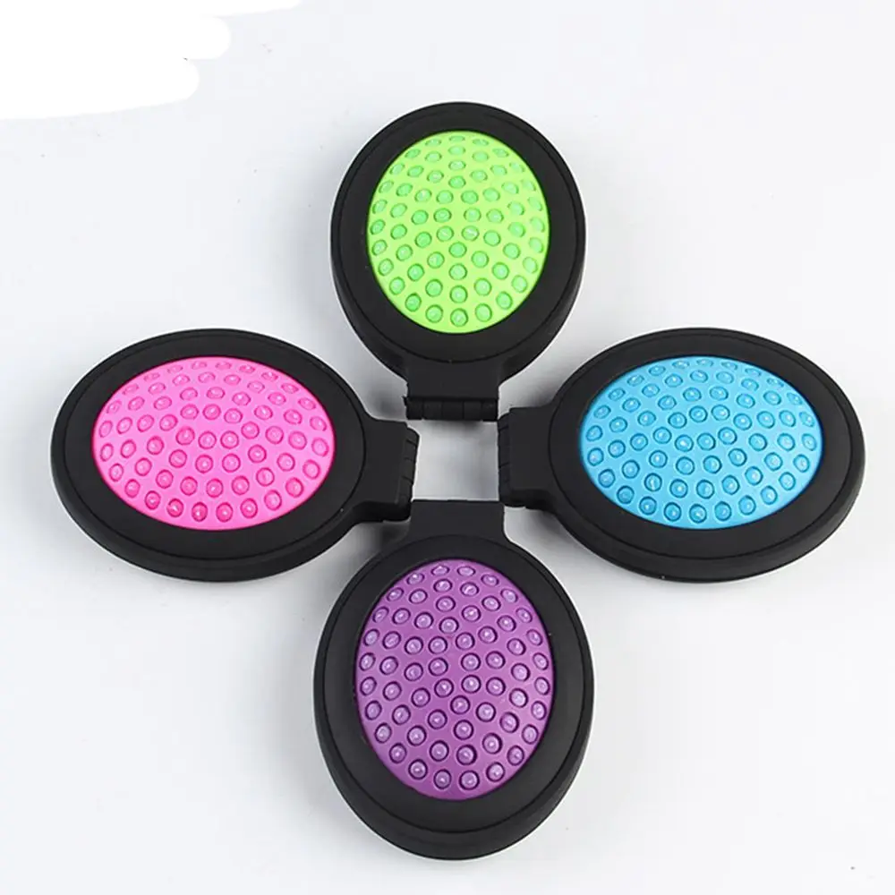 

1 Pcs Girls Portable Mini Folding Massage Comb Cute Anti-static Rainbow Comb Airbag Massage Round Travel Hair brush With Mirror