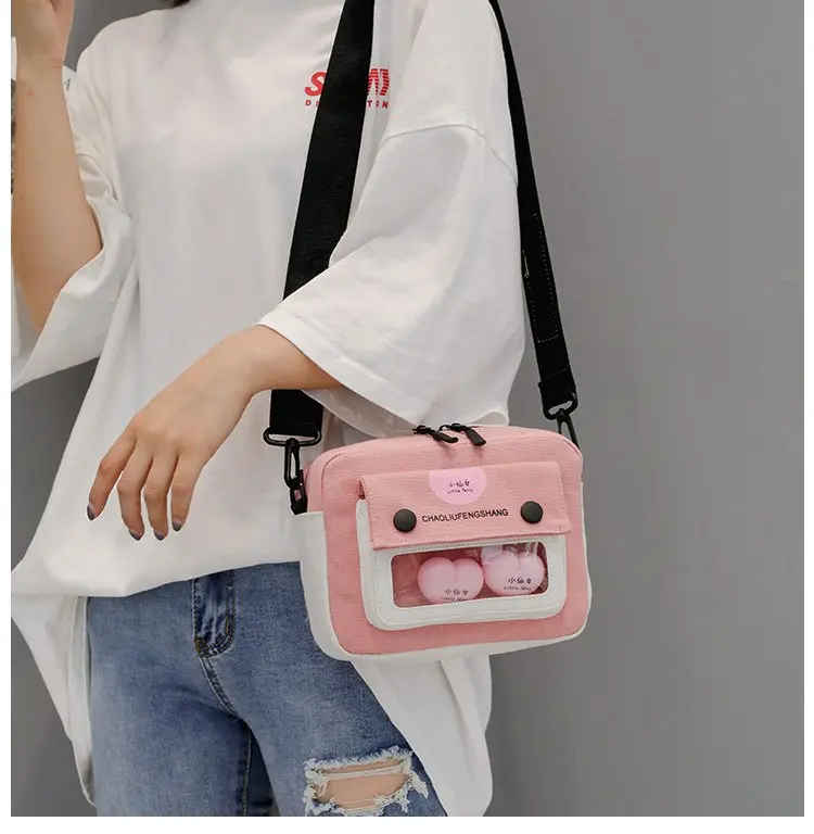 2020 Холст хит сезона прозрачные Покер Мини сумка Мобильный телефон портмоне пара