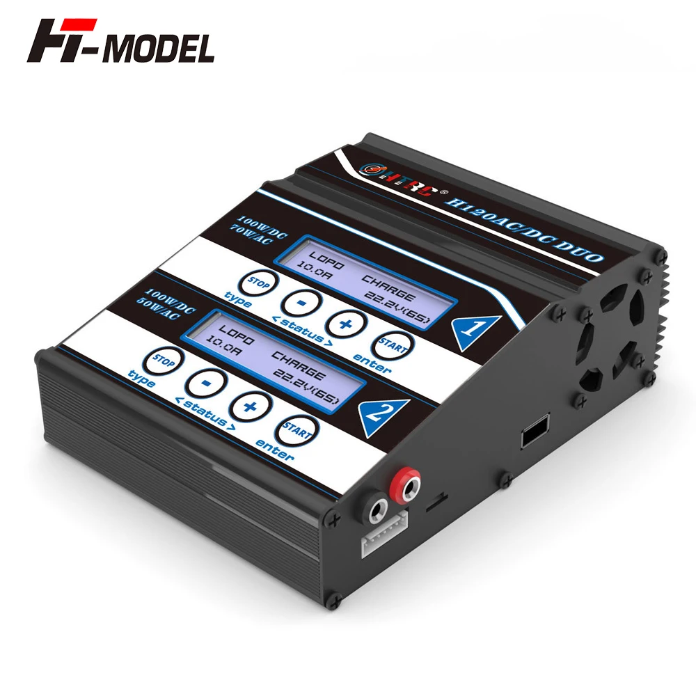 HTRC H120 зарядное устройство двойной выход 50 Вт/70 Вт 100 * 2 10A AC/DC RC Баланс Dis для