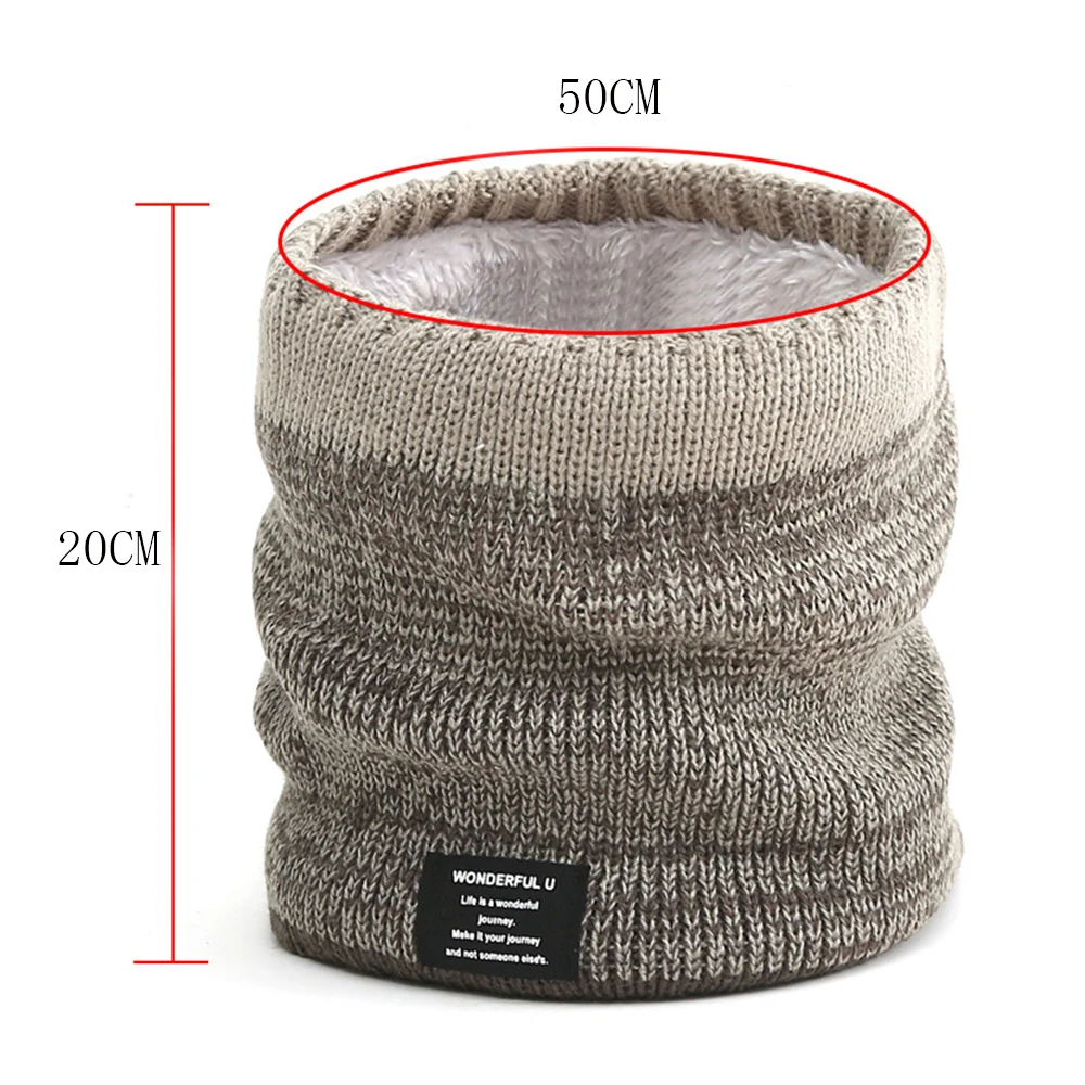

2021 Winter Scarf for Women Warm Men's Knitted Ring Scarf Thick Cashmere Neck Scarves Bufanda Winter Neckerchief Plus Velvet