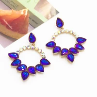 hand made alloy inlaid with crystal gems european and american style drop earrings for women fashion jewelry vintage party gift