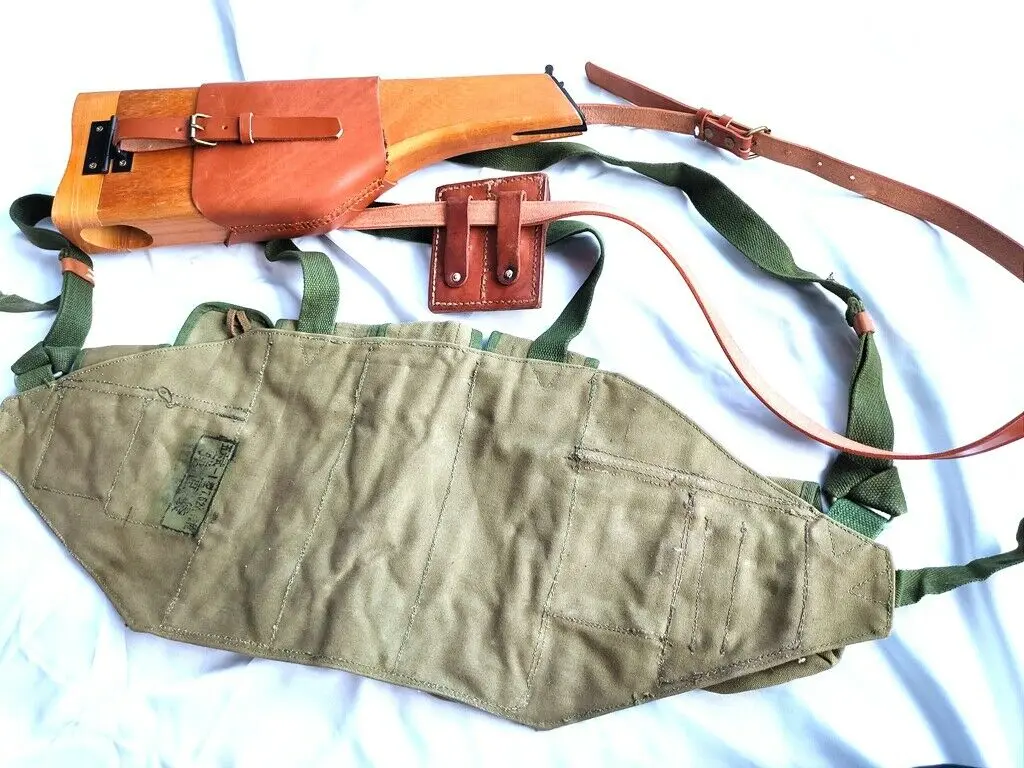 Tomwang201. Немецкая армейская кобура WW2 C96 MAUSER BROOMHANDLE и 56 нагрудных боеприпасов | Спорт