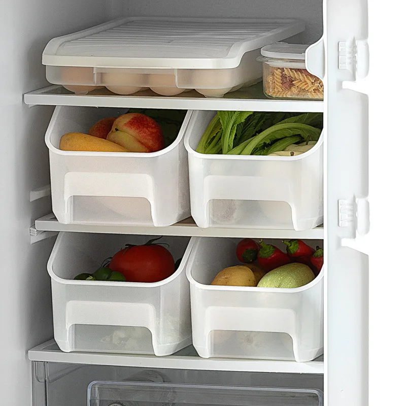 

Refrigerator Organizer Bins Stackable Refrigerator Food Containers Transparent Fridge Cabinet Freezer Storage Box Kitchen Tool