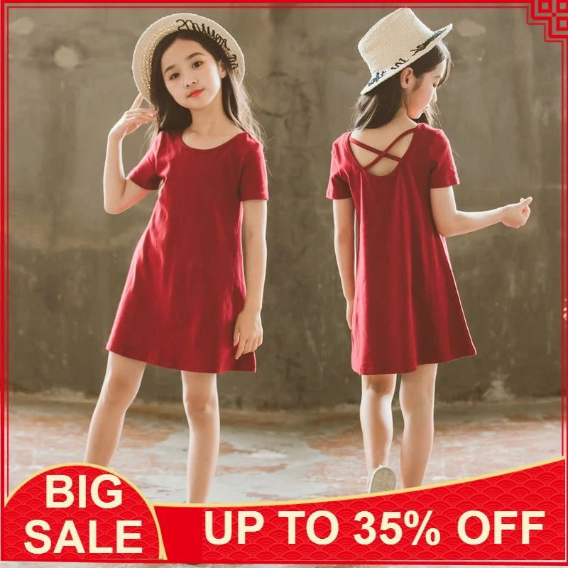 

2019 Free Shipping Top Girls Clothing Kids Dresses For Girls O-Neek Princess Dress Solid Style Girl Party Dress Kids Clothing