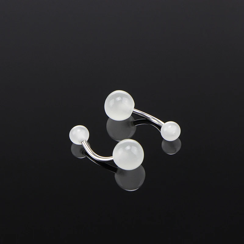 Светящиеся Акриловые Кольца для пупка Женский пирсинг живота штанга из