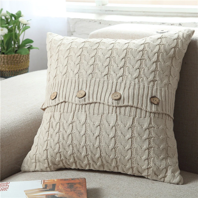 

Nordic Knitted Cushion Cover Photo Props Home Decor 45x45cm Soft Pillowcase Decorative Pillow Cover For Sofa Car