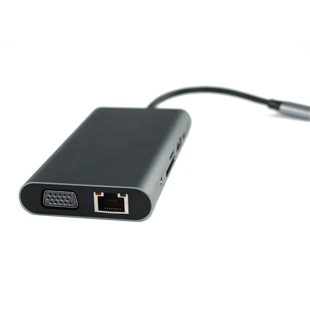 Мульти USB 3 0 Тип c к одиночному/двойному HDMI VGA RJ45 2 hdmi pd sd tf Аудио 1080P 11 в 1 usb-хаб 2019