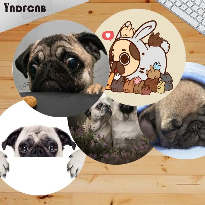 Прочный резиновый коврик для мыши YNDFCNB мой любимый животный собака мопс игровой