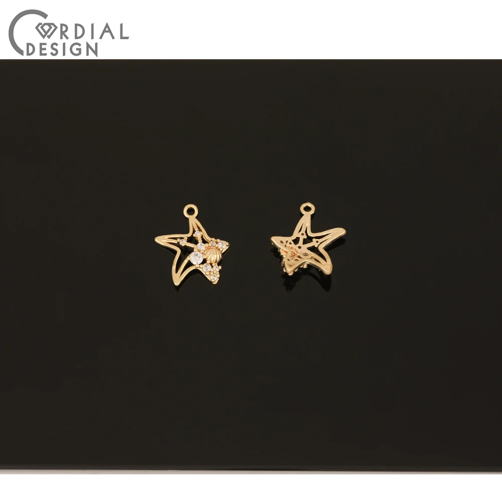 

Cordial Design 40Pcs Earrings Accessories/DIY Pendant/Genuine Gold Plating/Jewelry Findings & Components/Hand Made/CZ Charms